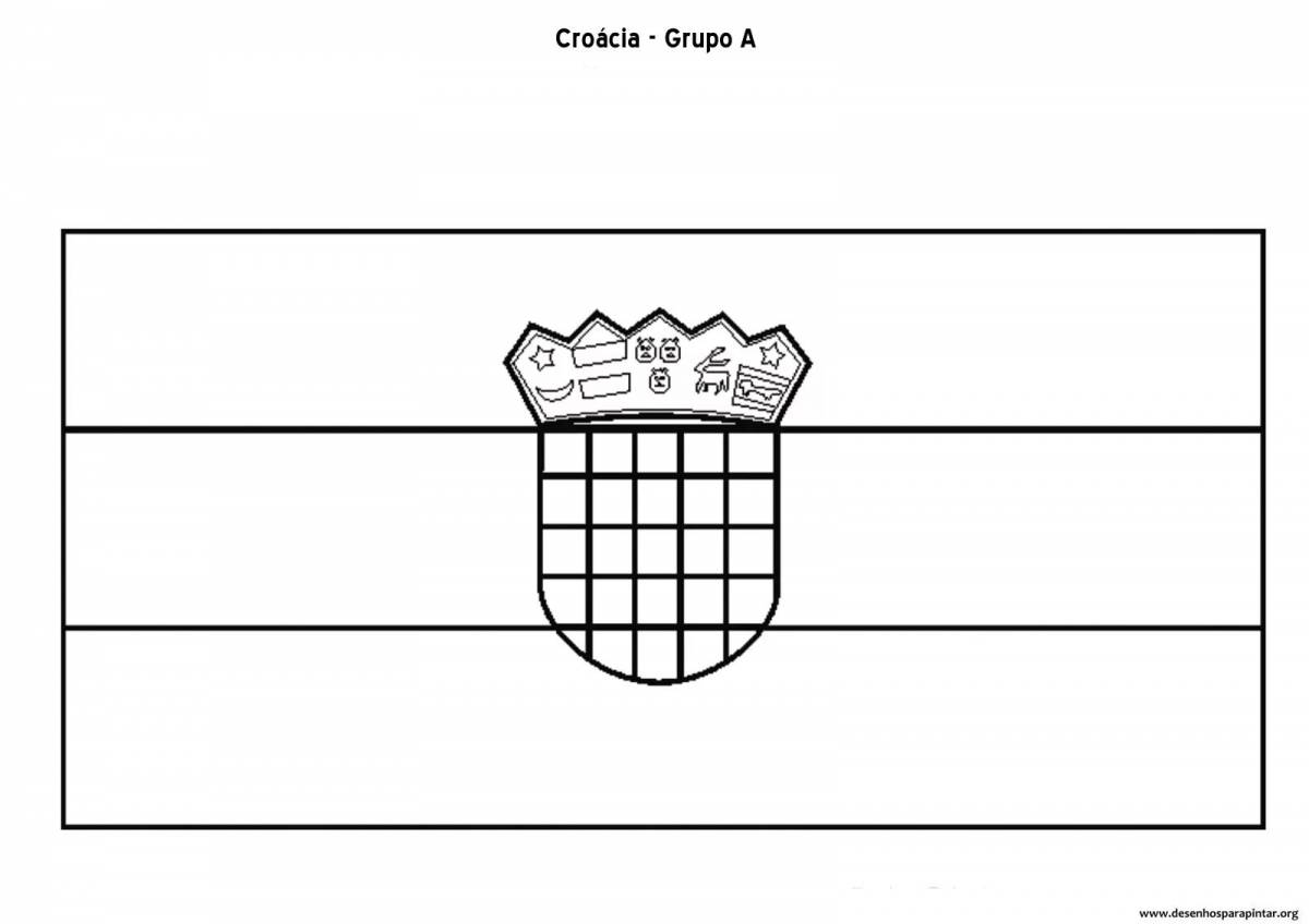 Croatian flag animated coloring page