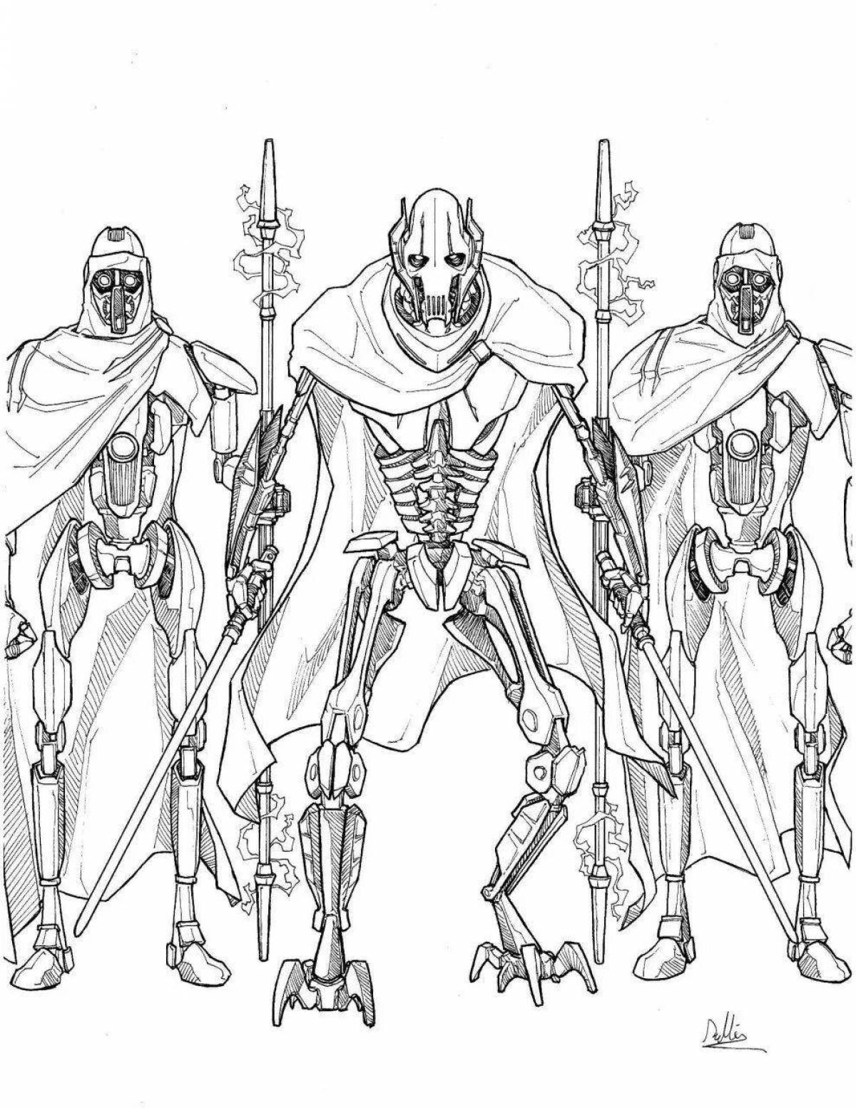 General grievous shining coloring page