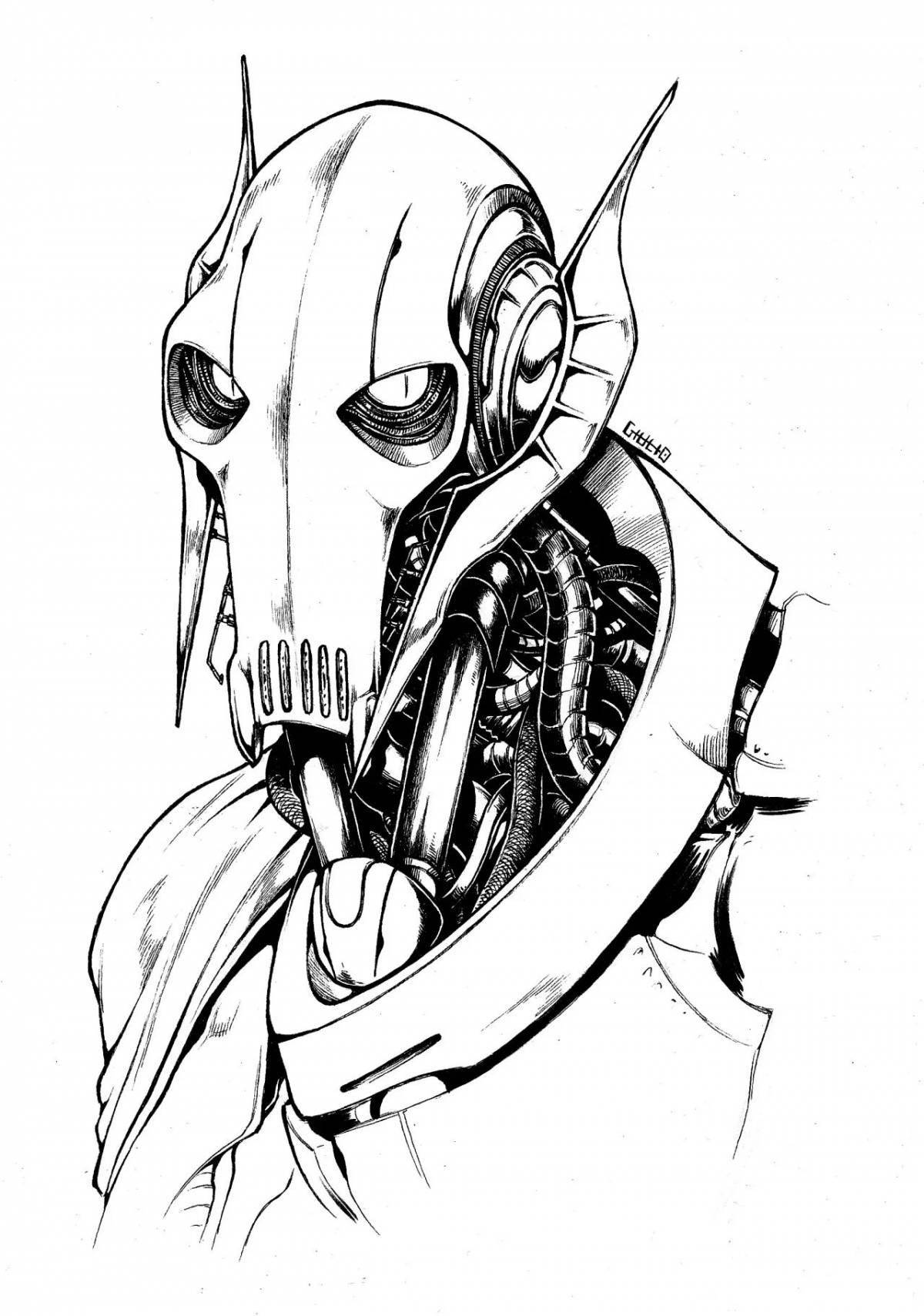 Dazzling general grievous coloring book