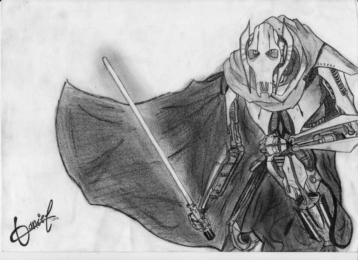 Coloring page elegant general grievous