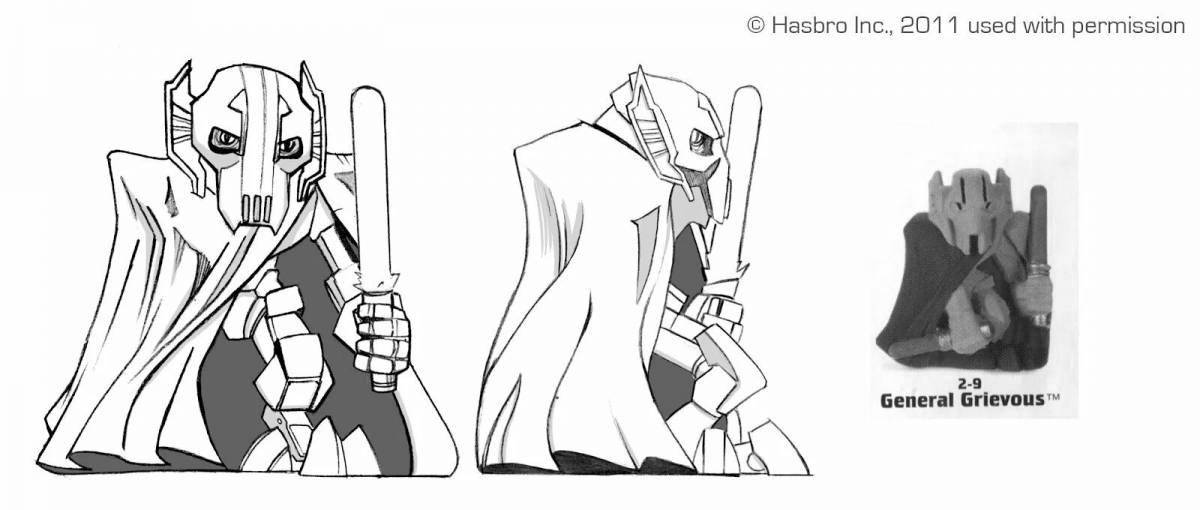 Delicate general grievous coloring book