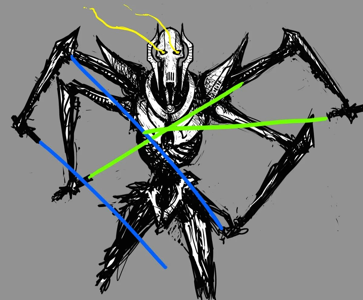 Attractive general grievous coloring page