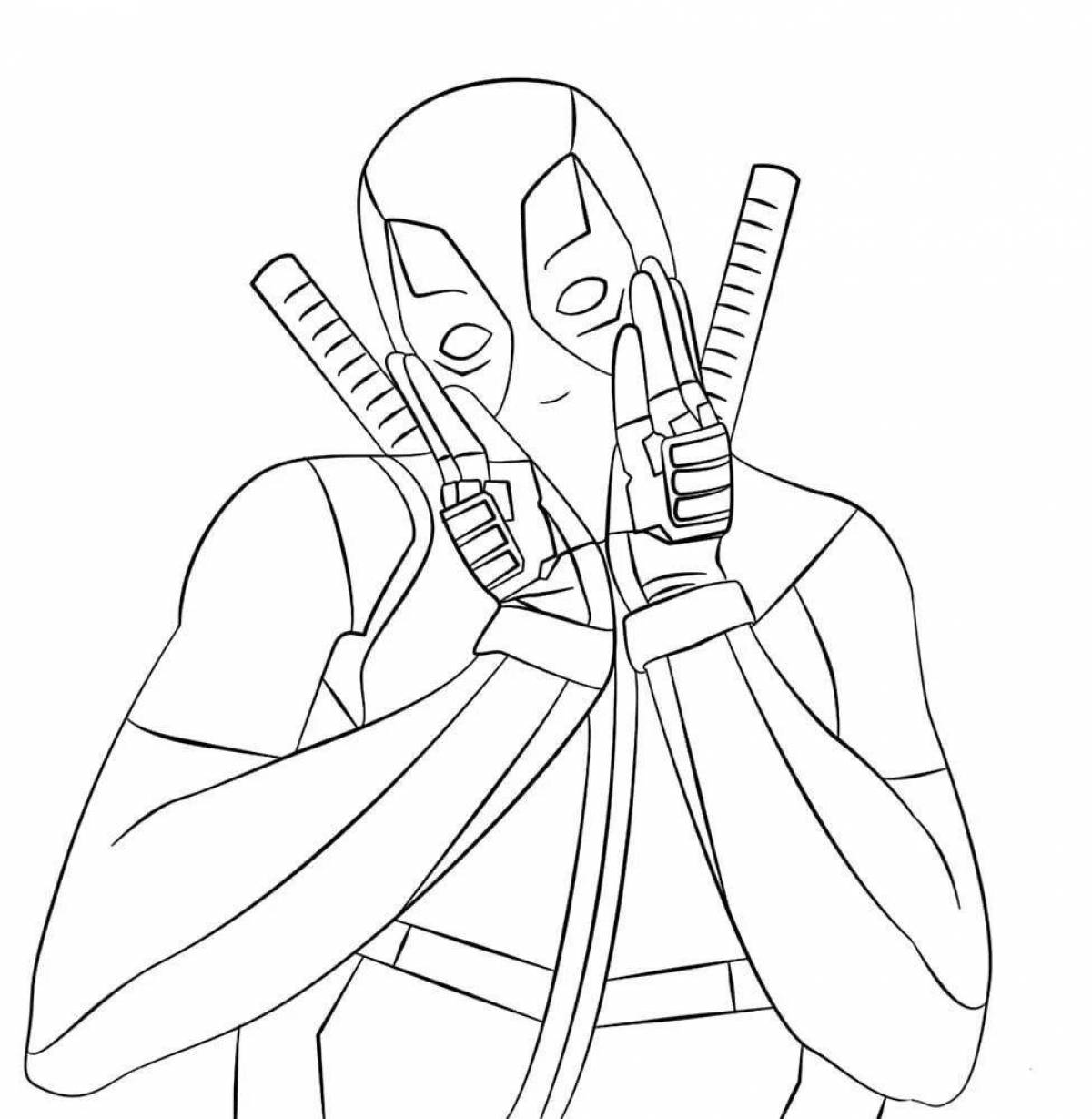 Deadpool's vibrant coloring page