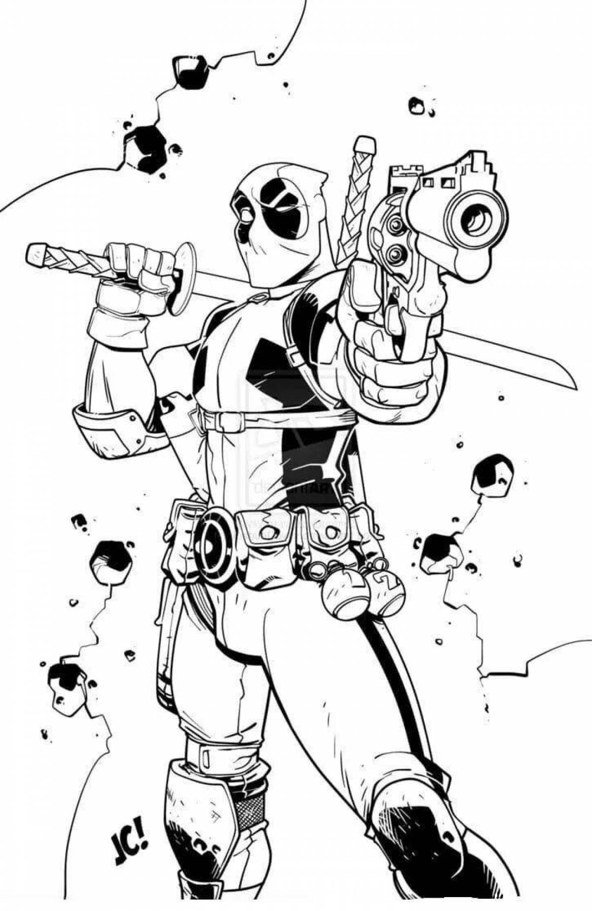 Colouring funny deadpool