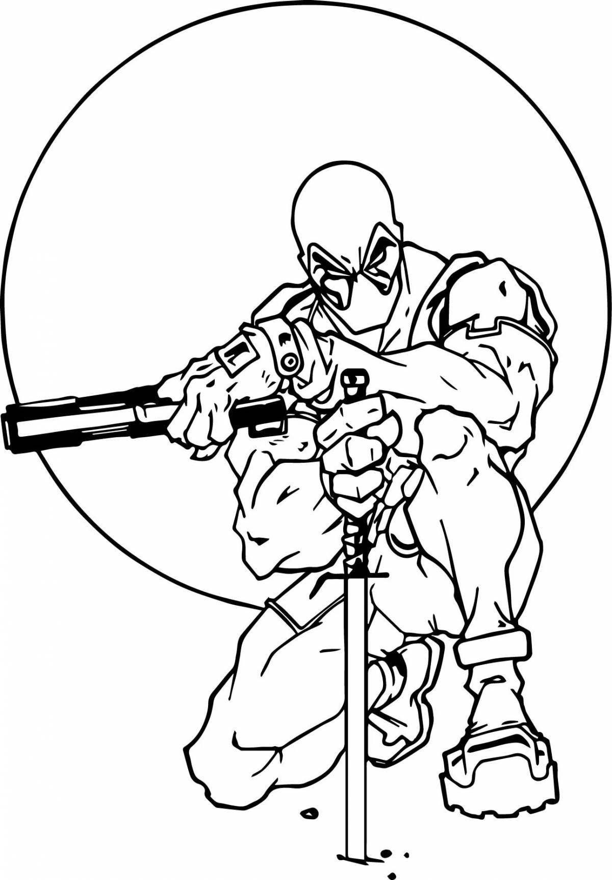 Shining deadpool coloring page
