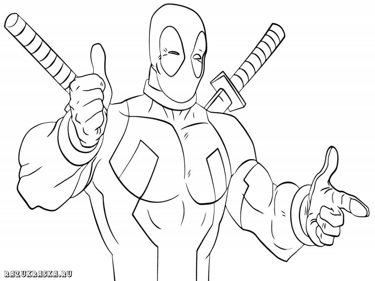 Living deadpool coloring page
