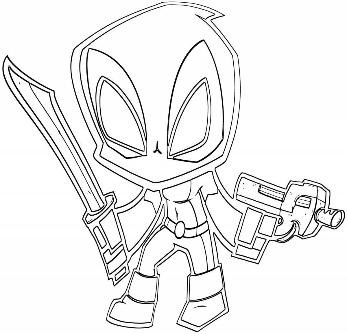 Animated deadpool coloring page