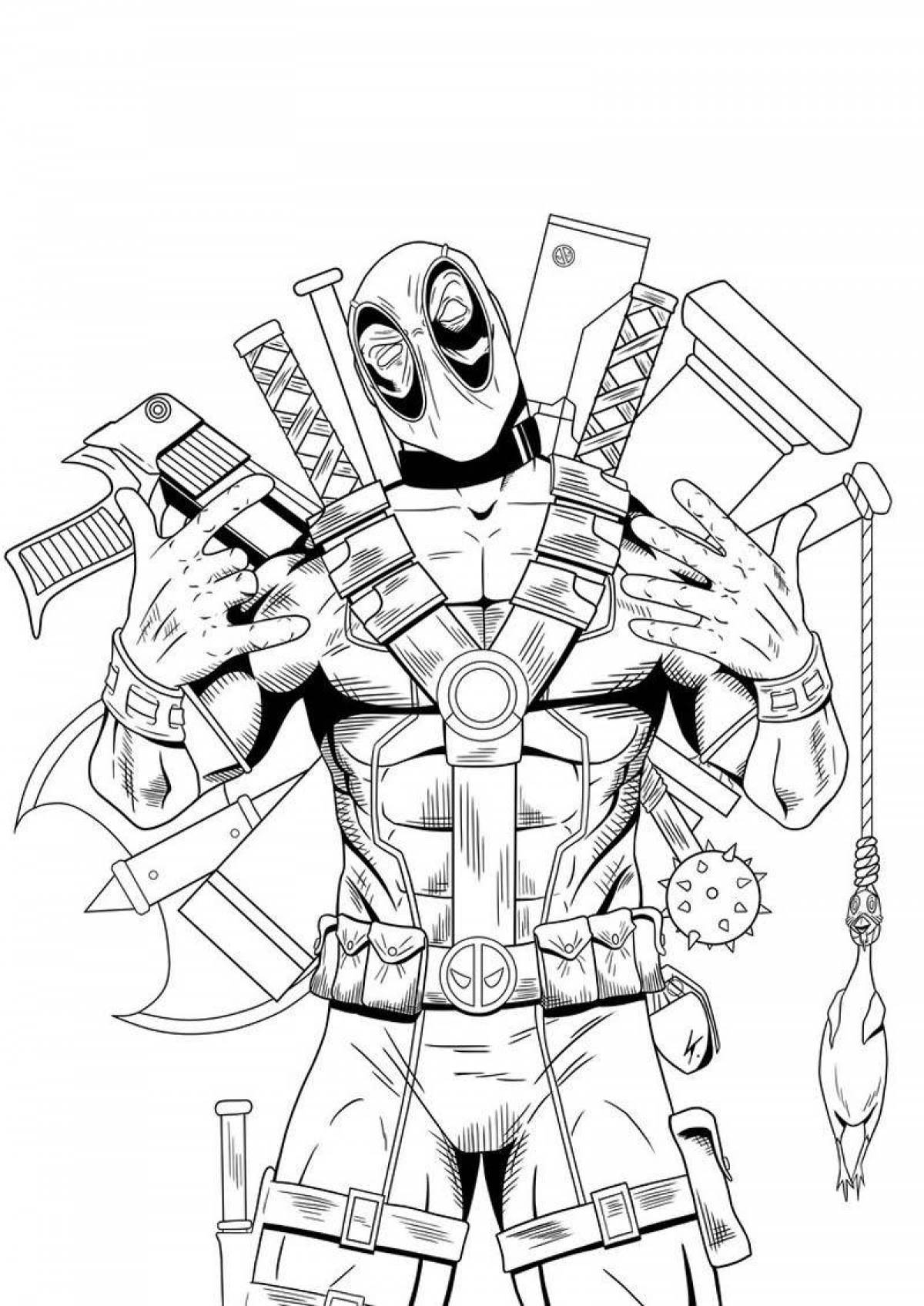 Dynamic Deadpool coloring page