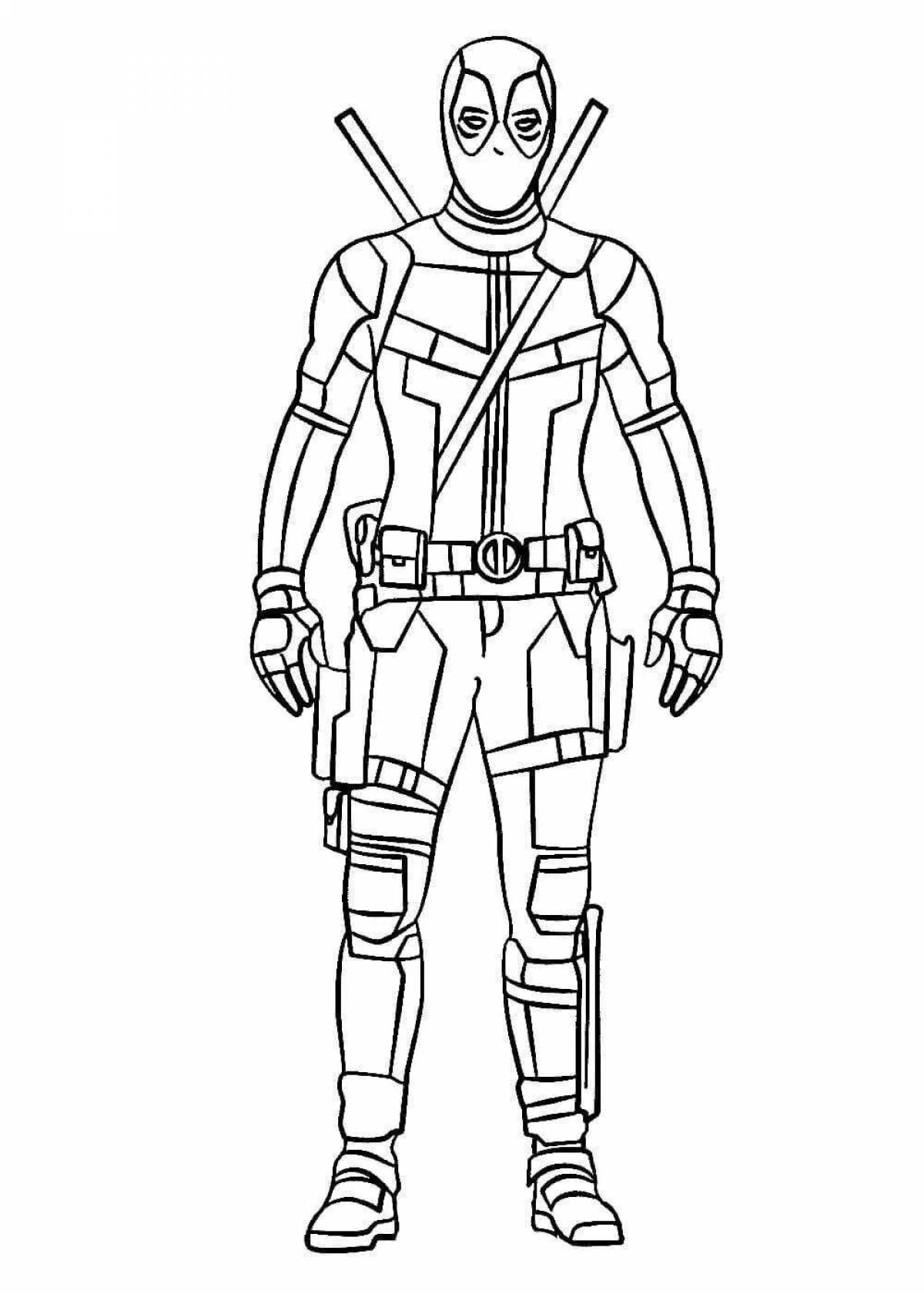 Mysterious deadpool coloring page