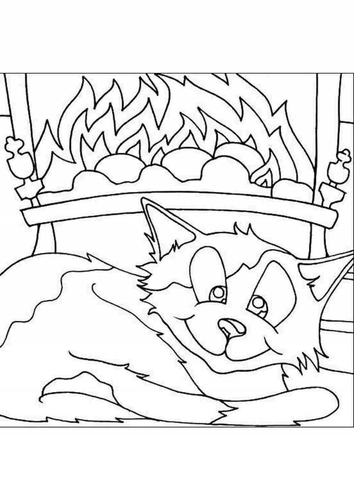 Brightly colored fire enemy coloring page