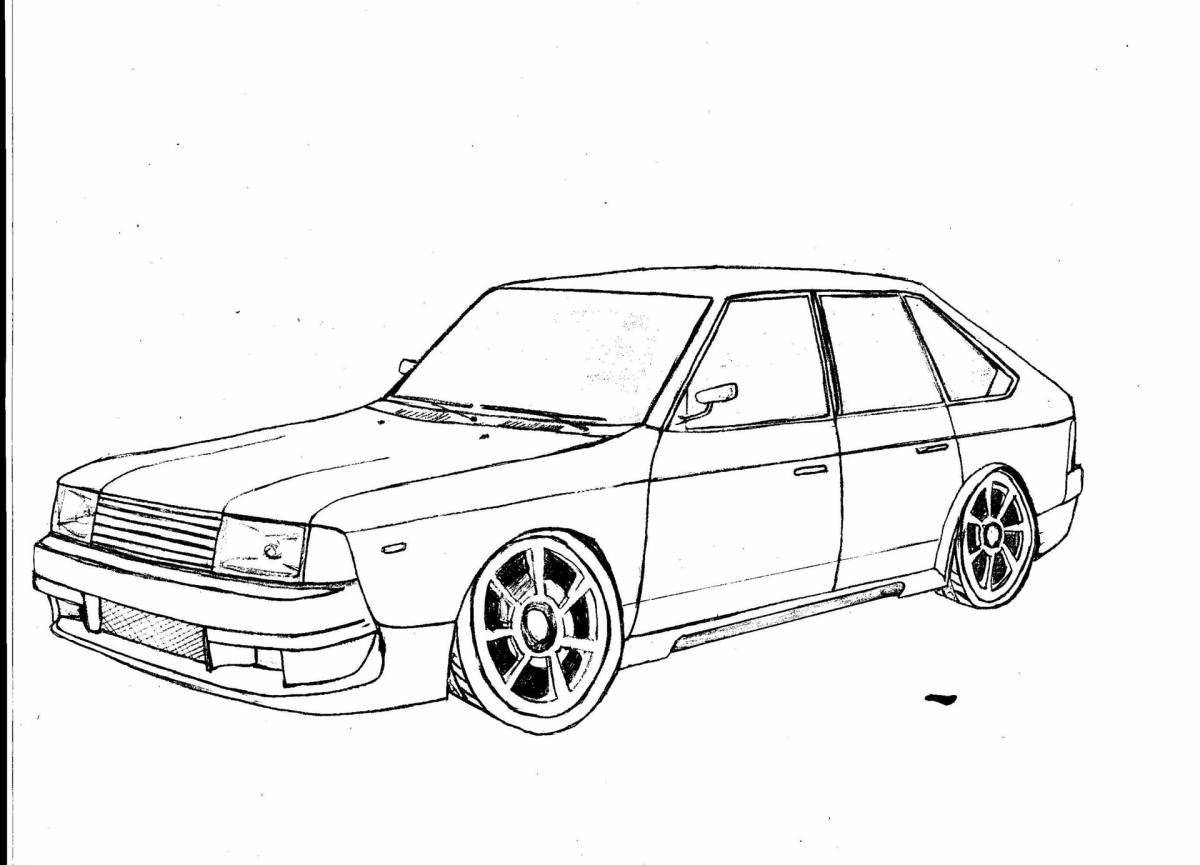 Роскошная раскраска заниженные автомобили