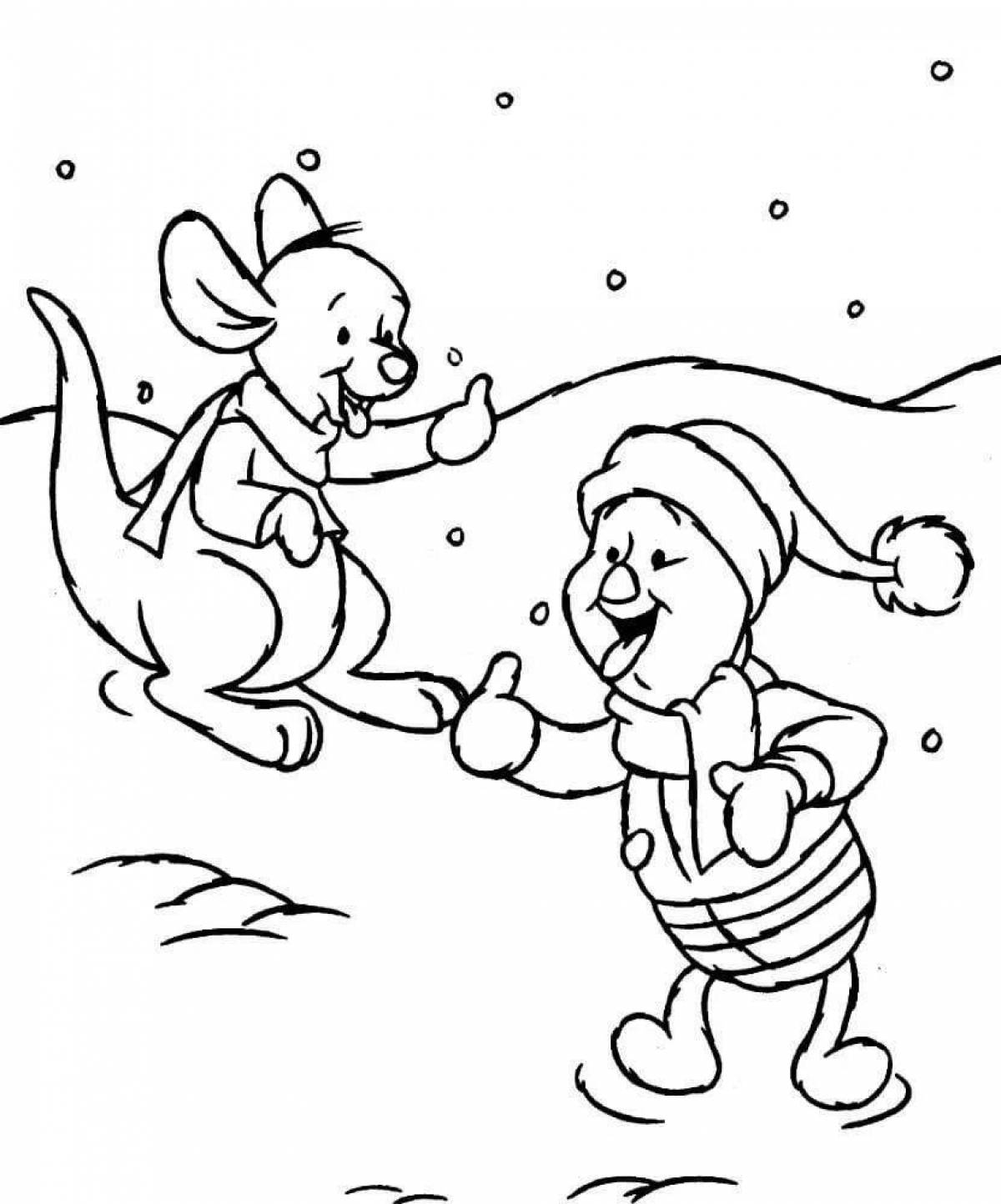 Fairy coloring winter cartoons