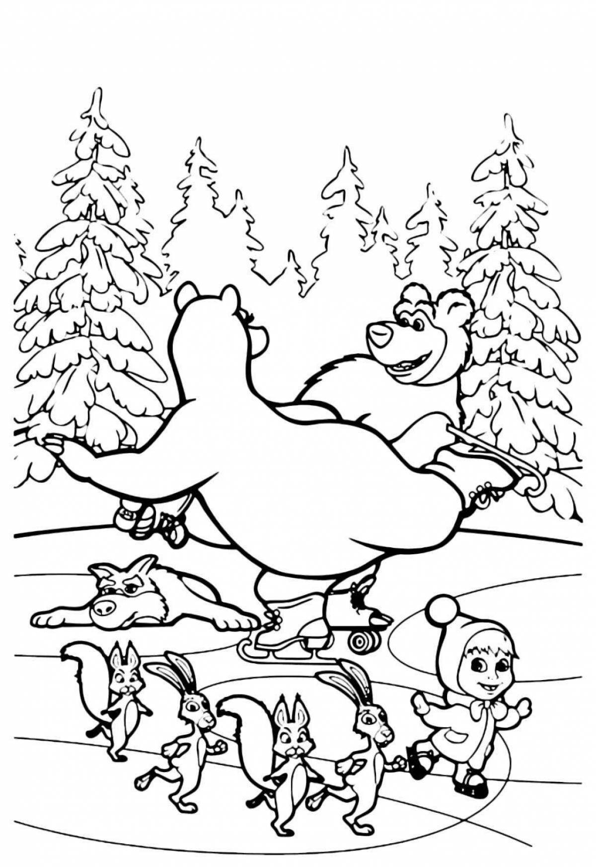 Radiant coloring page winter cartoons