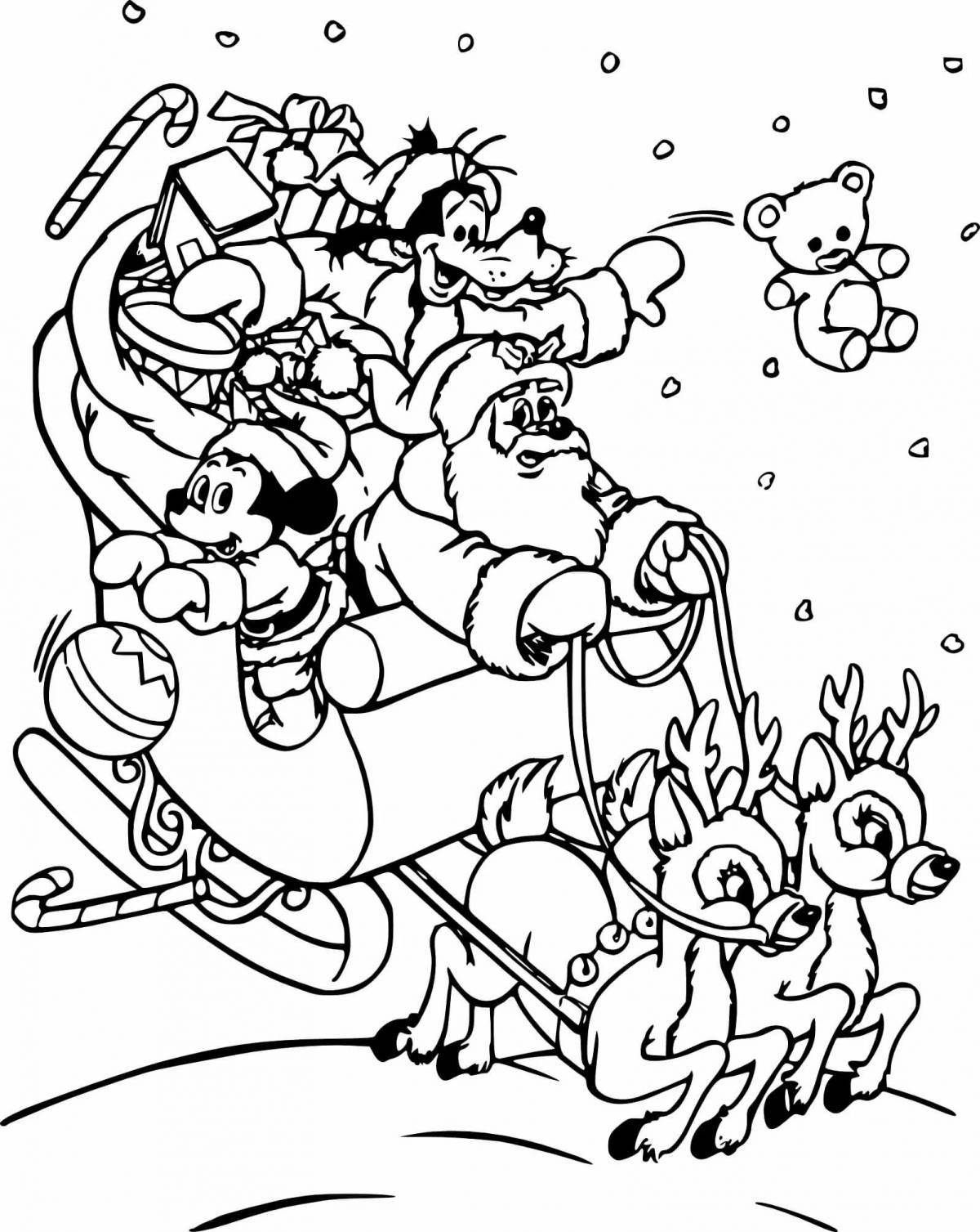 Whimsical coloring winter cartoons
