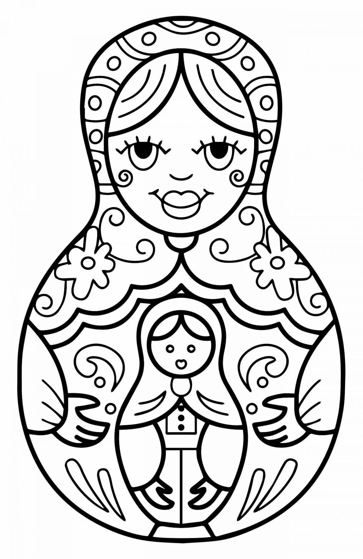 Coloring book magic matryoshka