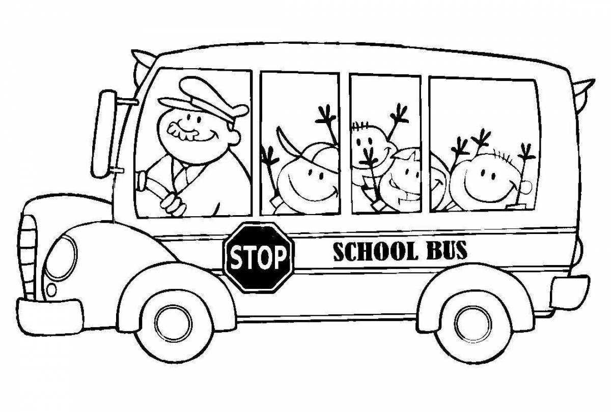 Раскраска водитель автобуса для детей