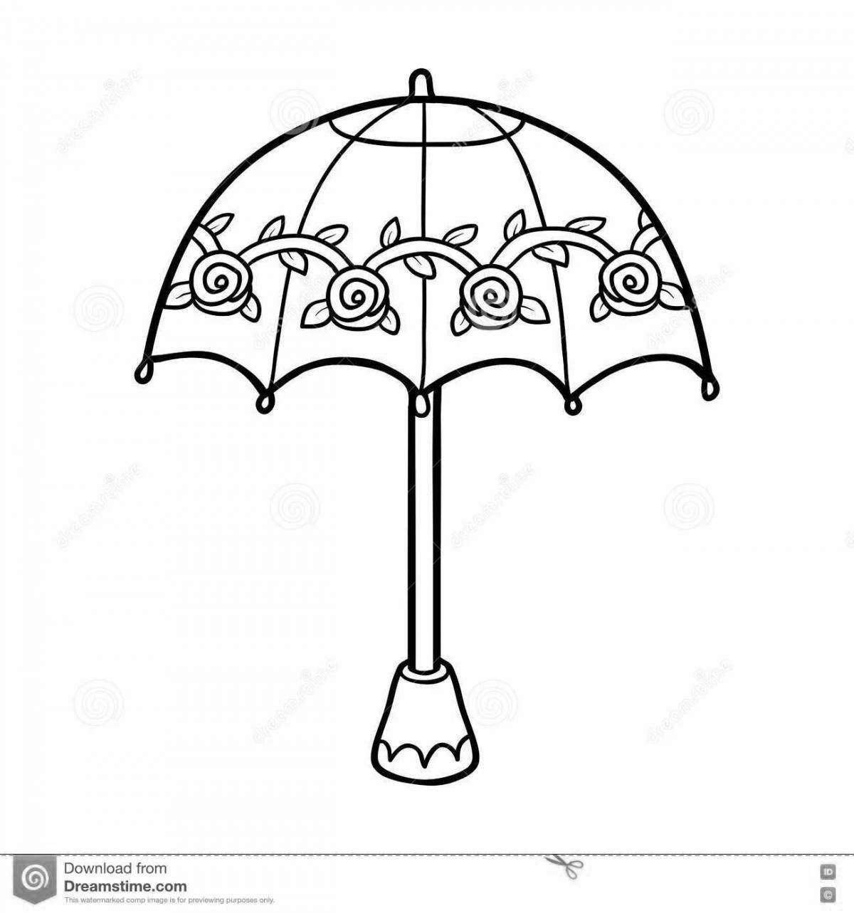 Волшебный зонтик раскраска