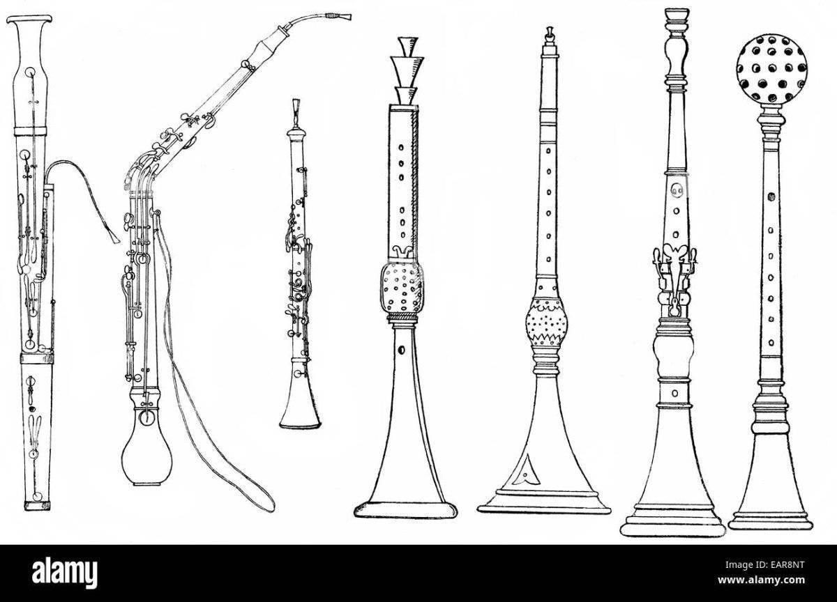 Деревянные духовые инструменты раскраска