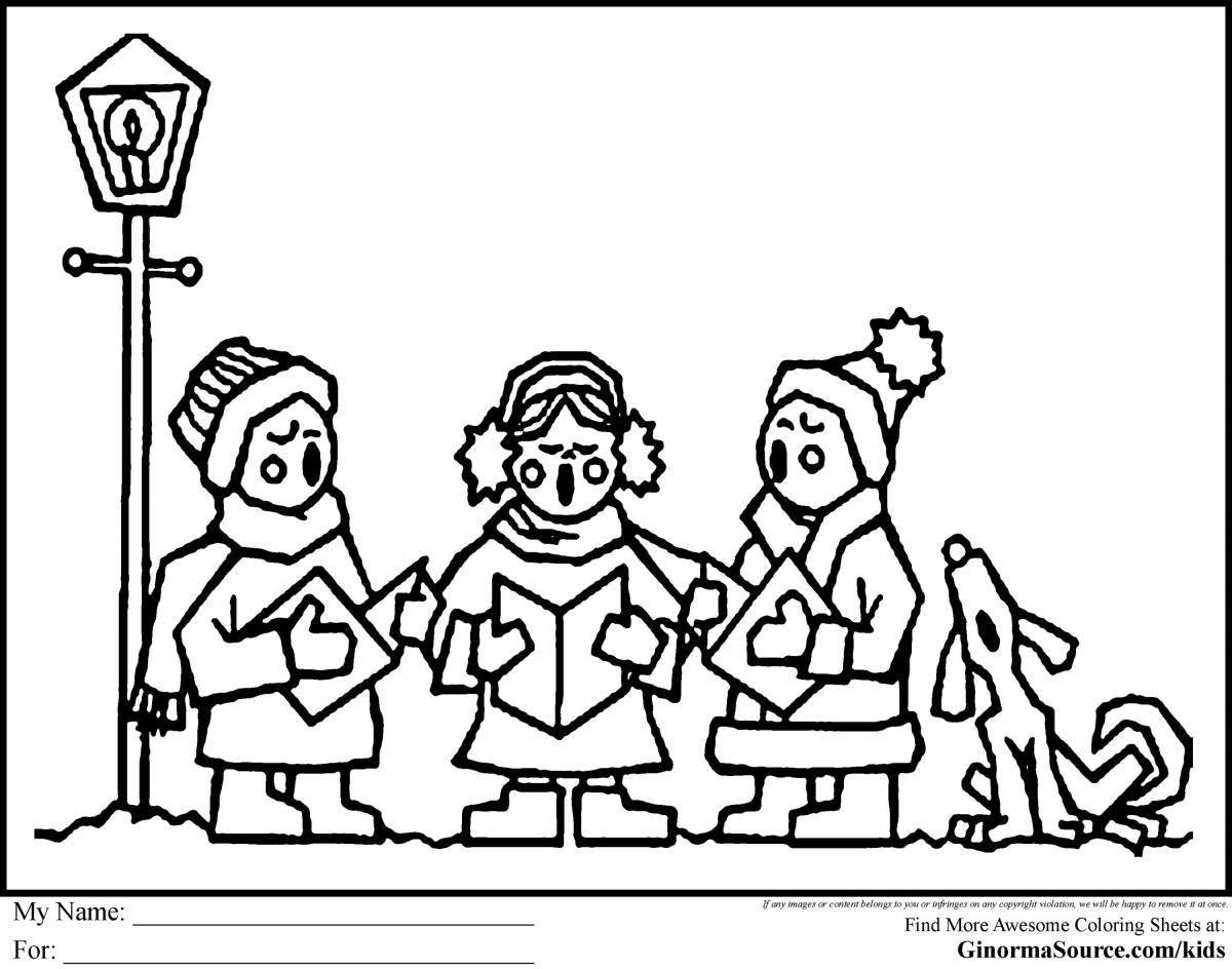 Merry christmas coloring page