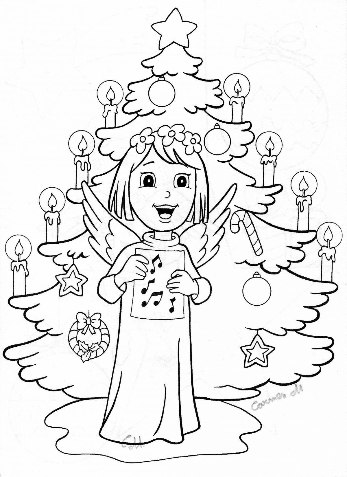 Lively carol christmas coloring book