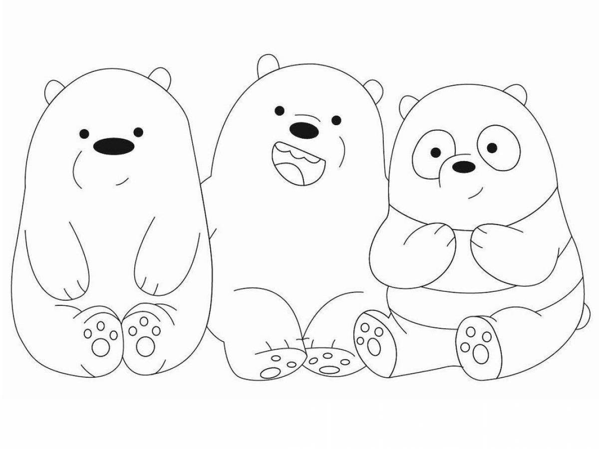 Cute super bear coloring book