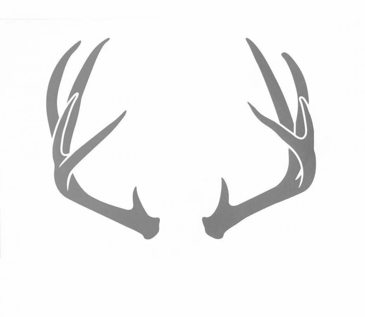 Intricate antler coloring page