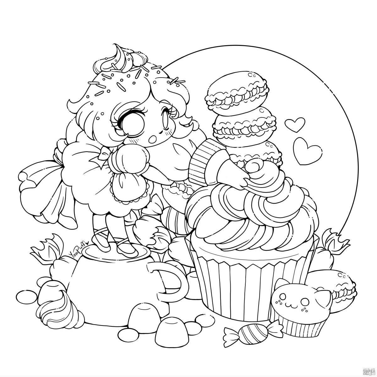 Delicious sweets for coloring