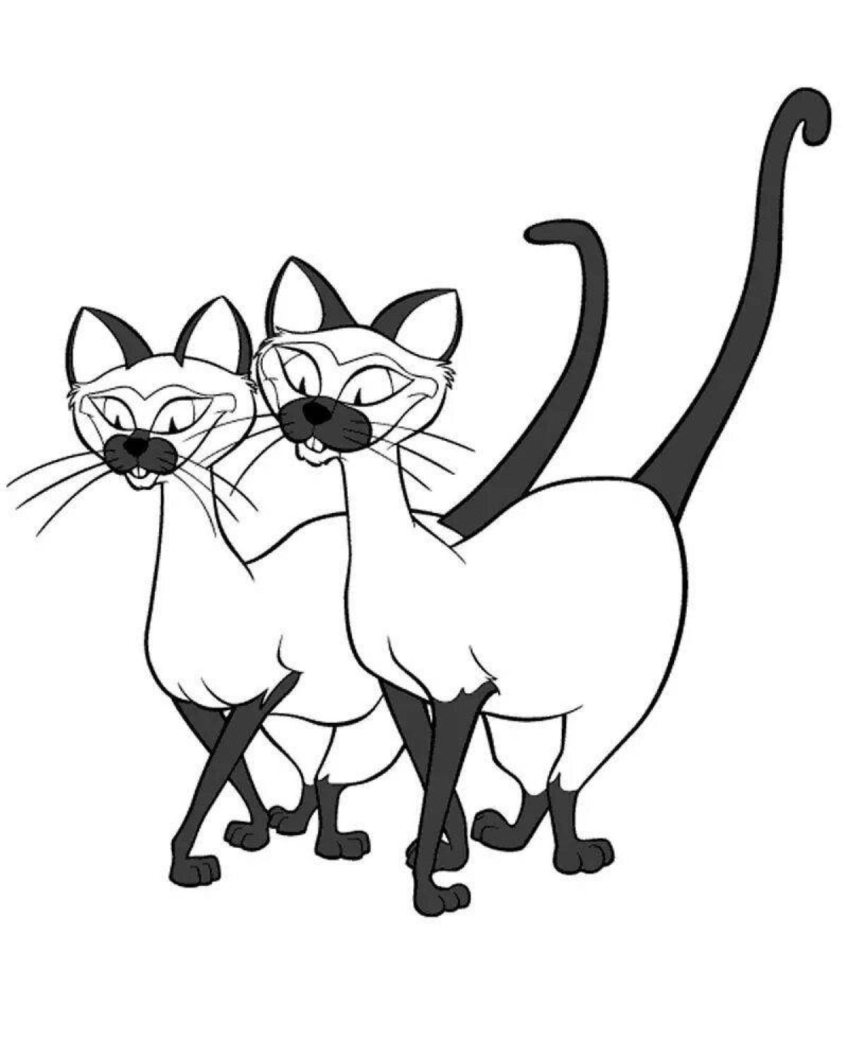 Милая сиамская кошка раскраска