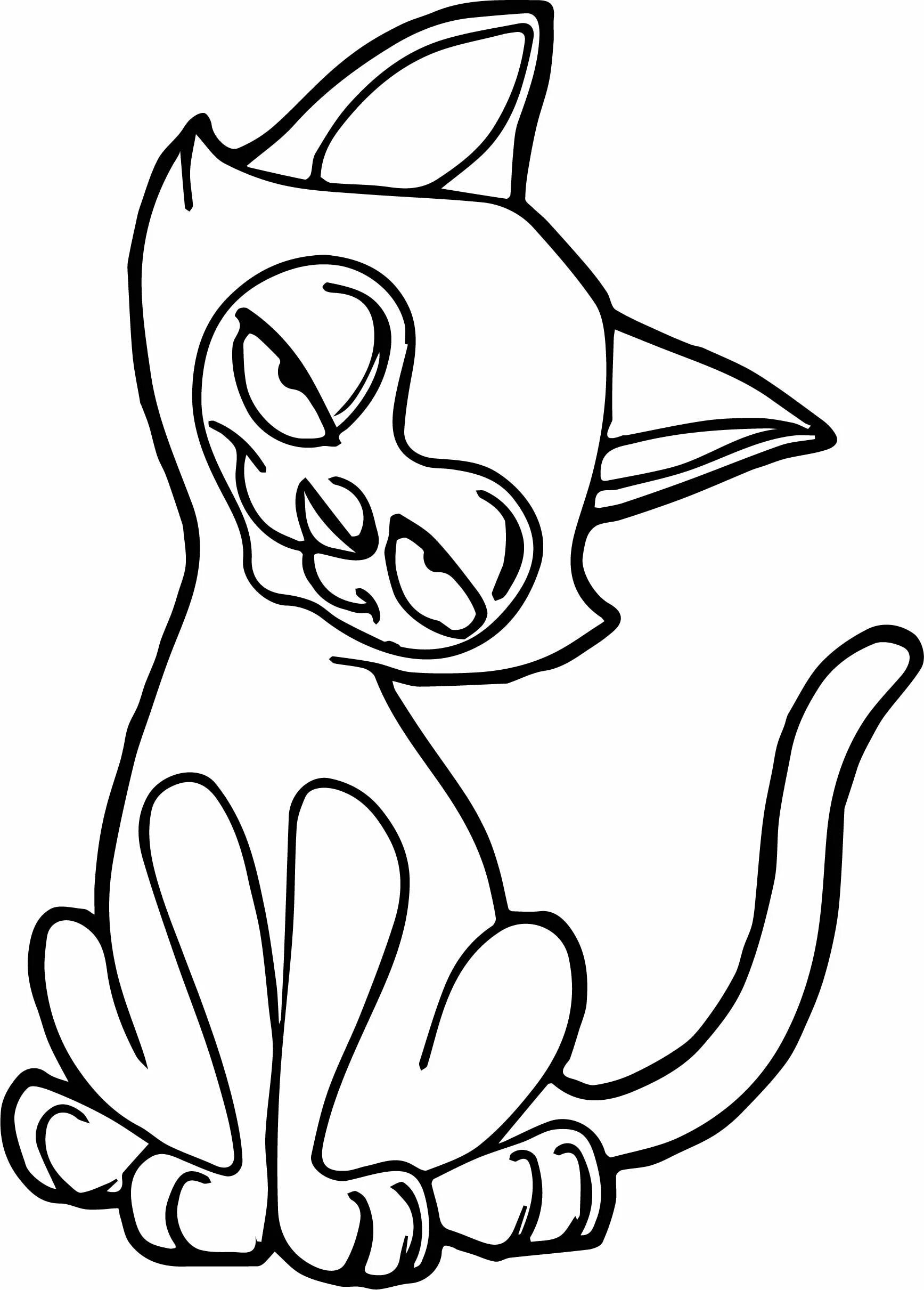Раскраска милый сиамский кот