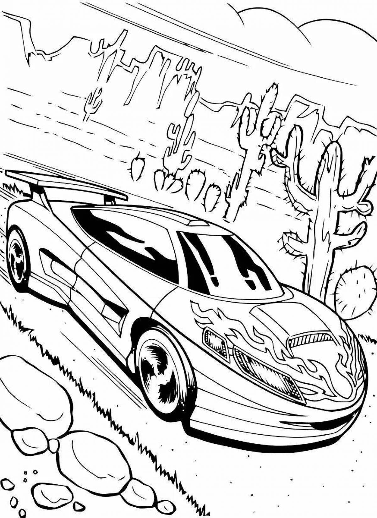 Detailed racing 2 coloring page