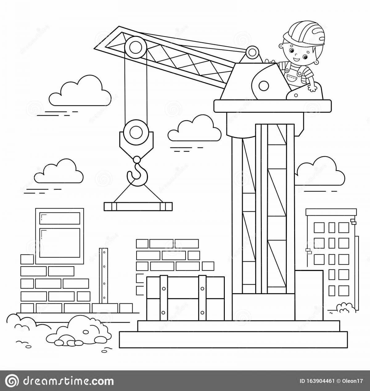 Bright house building coloring book