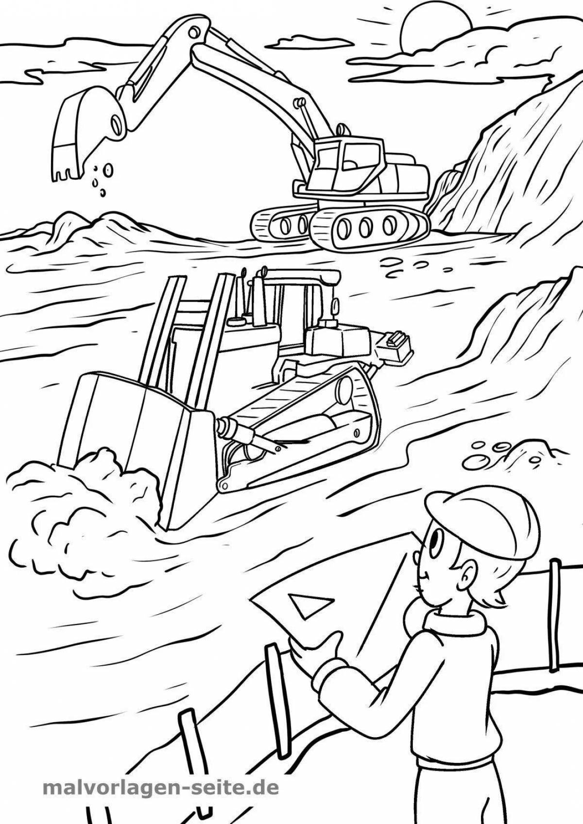 Multicolored house building coloring book