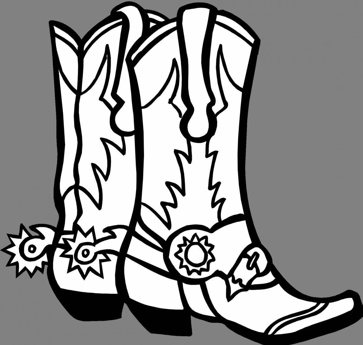 Colourful walking boots coloring page