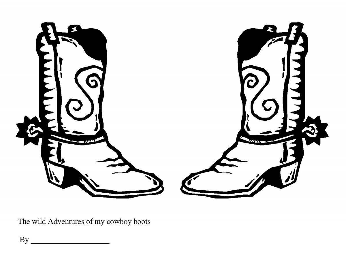 Coloring book bright walking boots