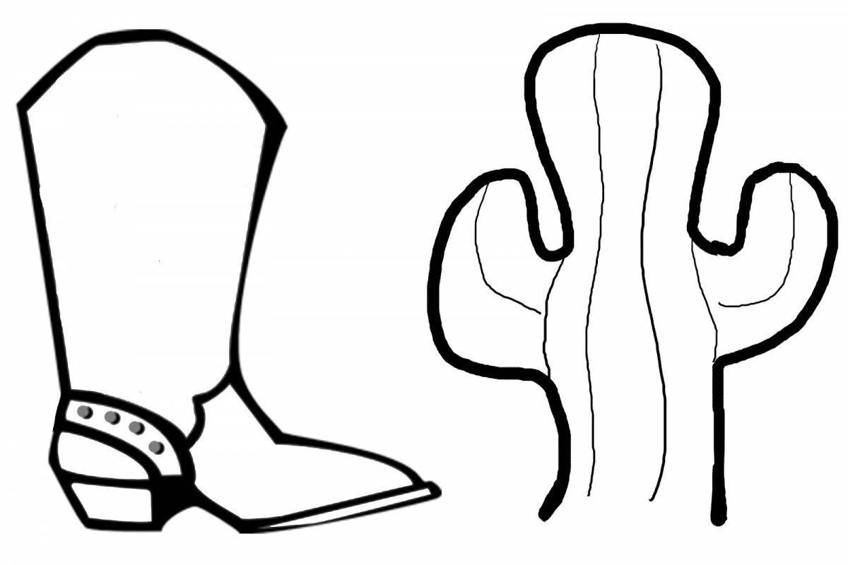 Coloring page of funny walking shoes