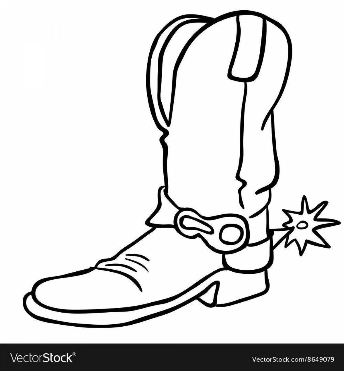 Exciting walking boots coloring page
