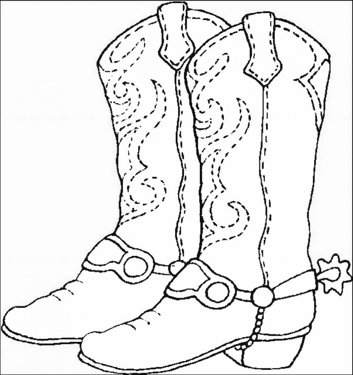 Coloring book bold walking boots
