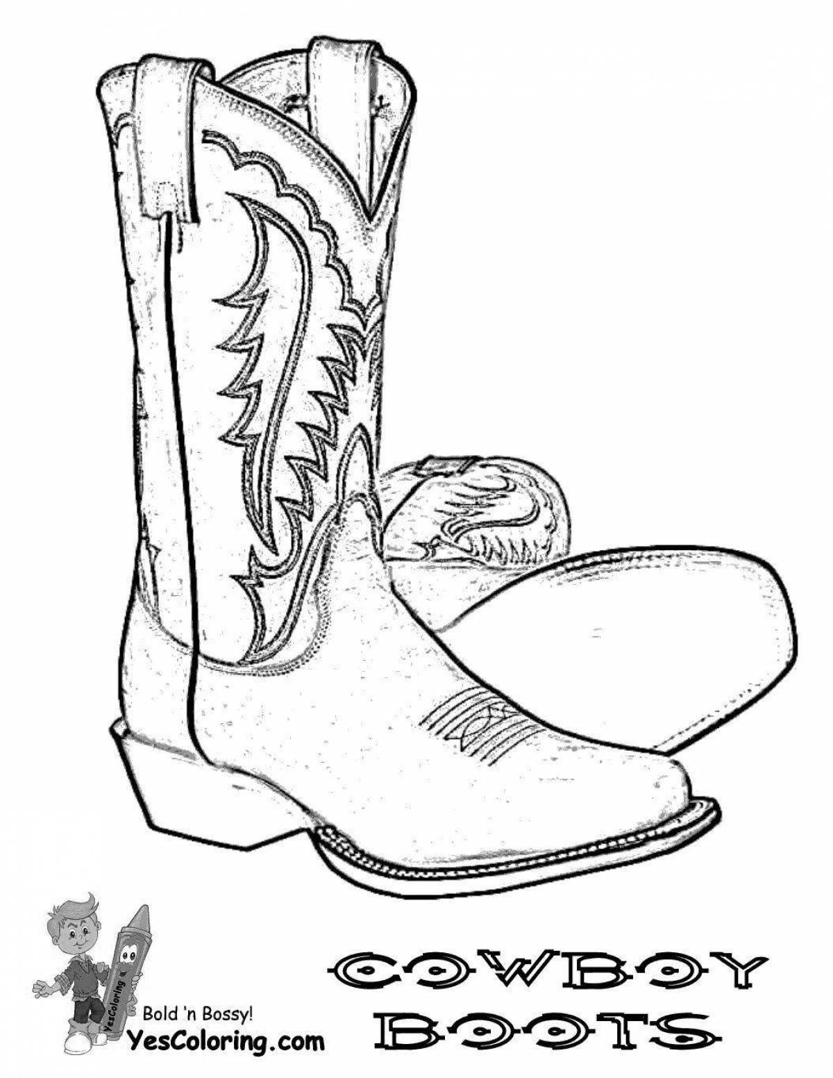 Coloring page striking walking boots