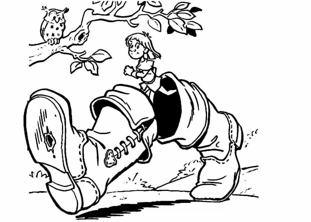 Sparkling walking boots coloring page