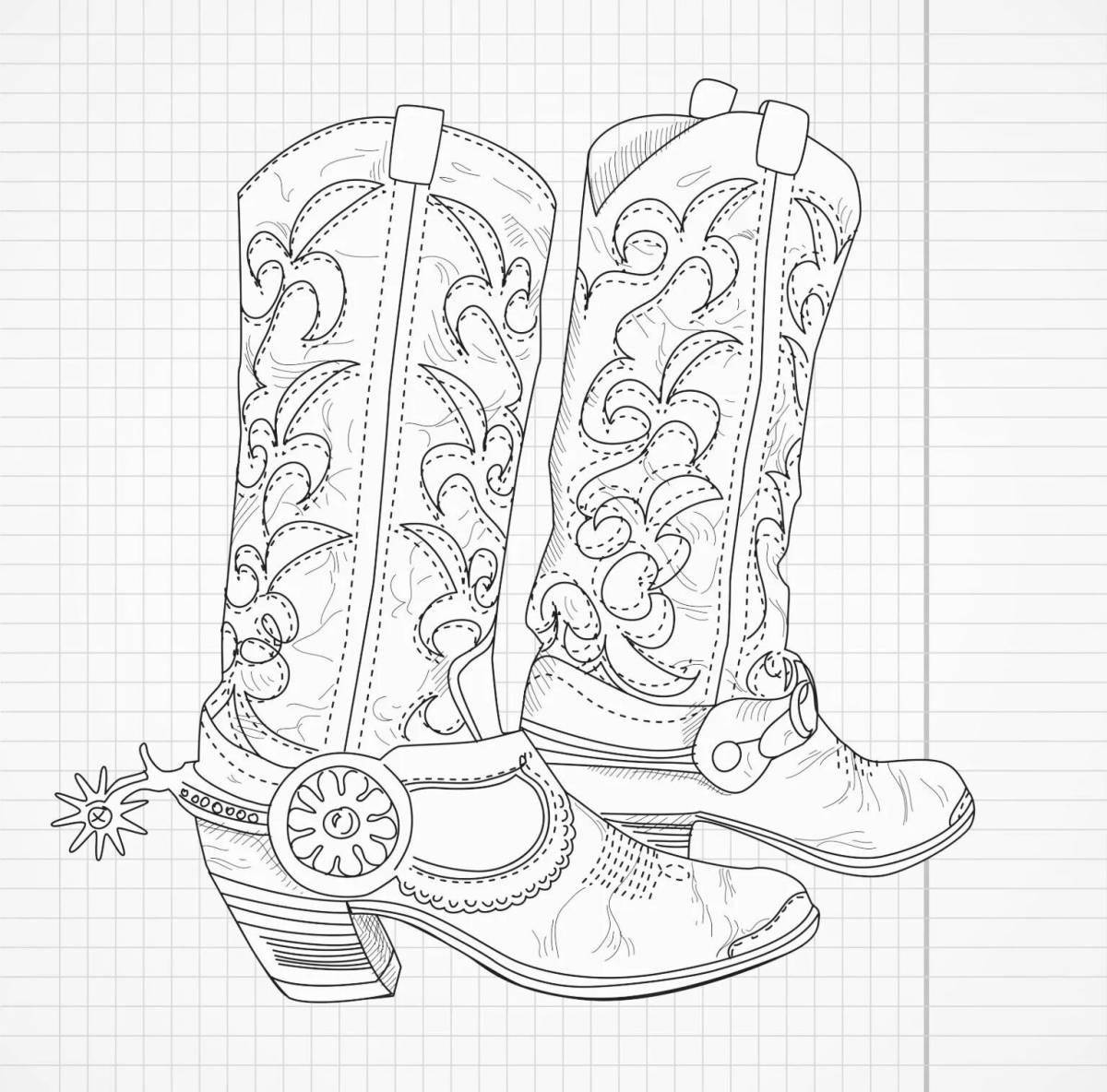 Coloring page dazzling walking boots