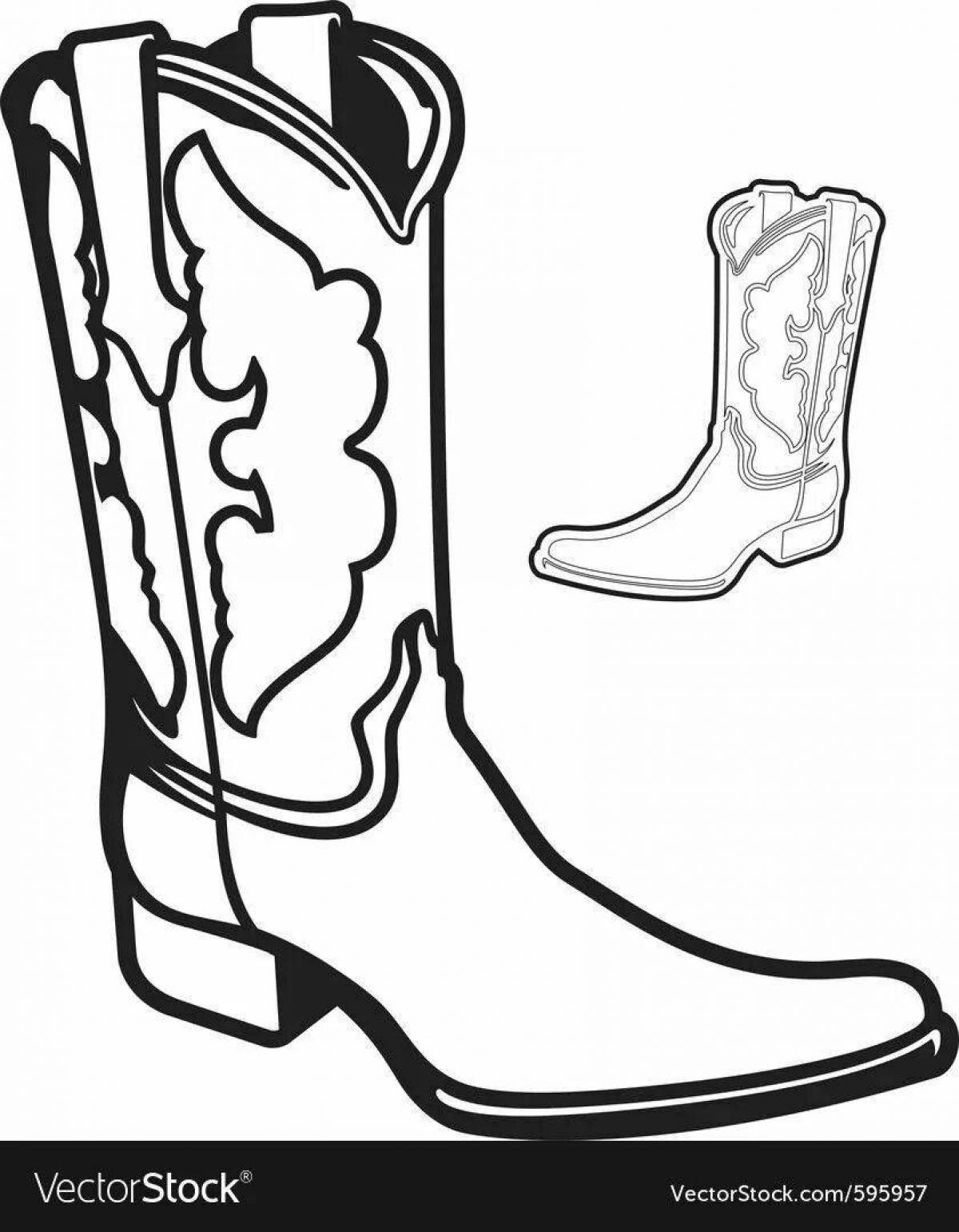 Coloring page elegant walking boots