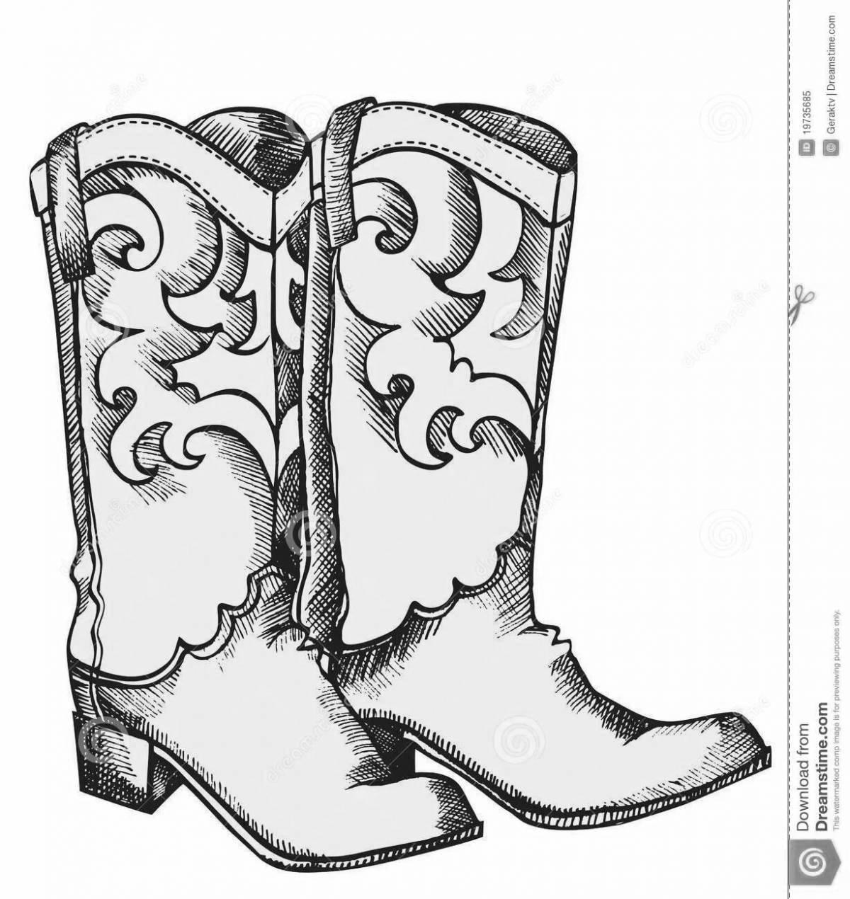 Coloring page stylish walking boots