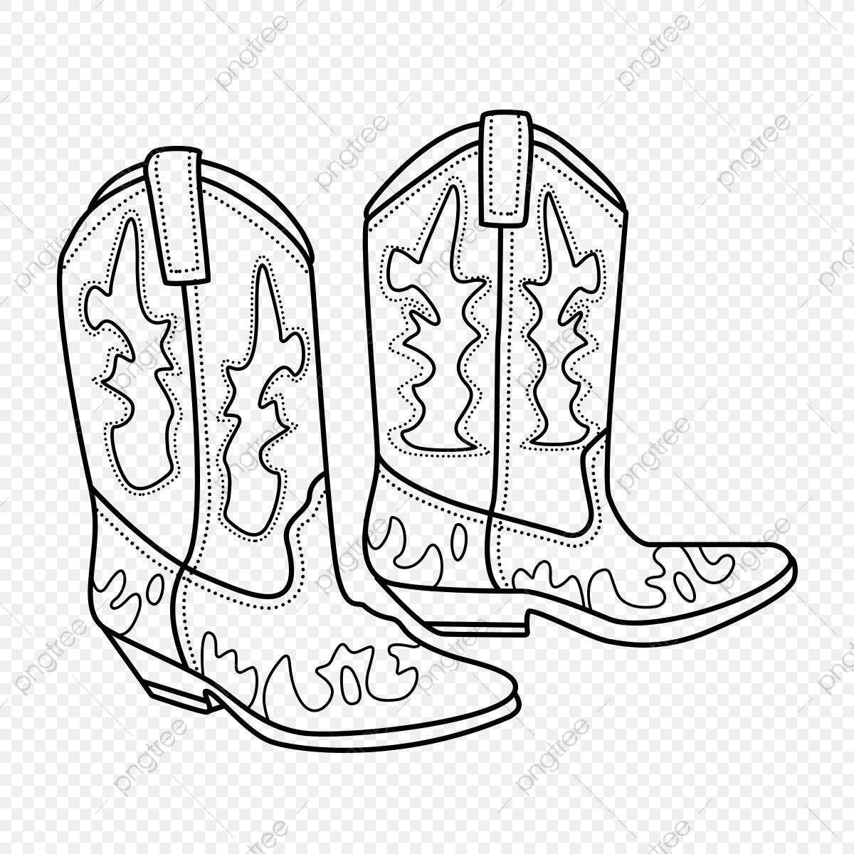 Coloring page fashionable walking boots