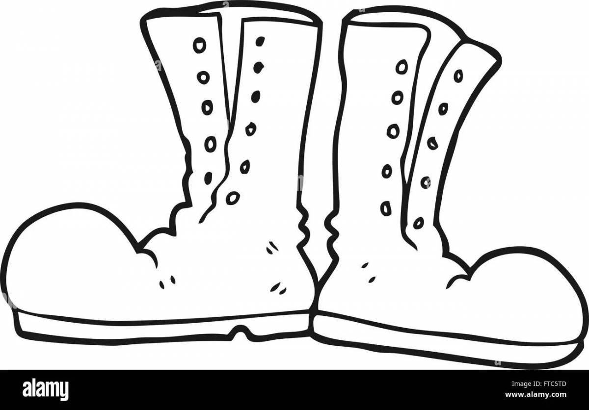 Coloring page cool walking boots