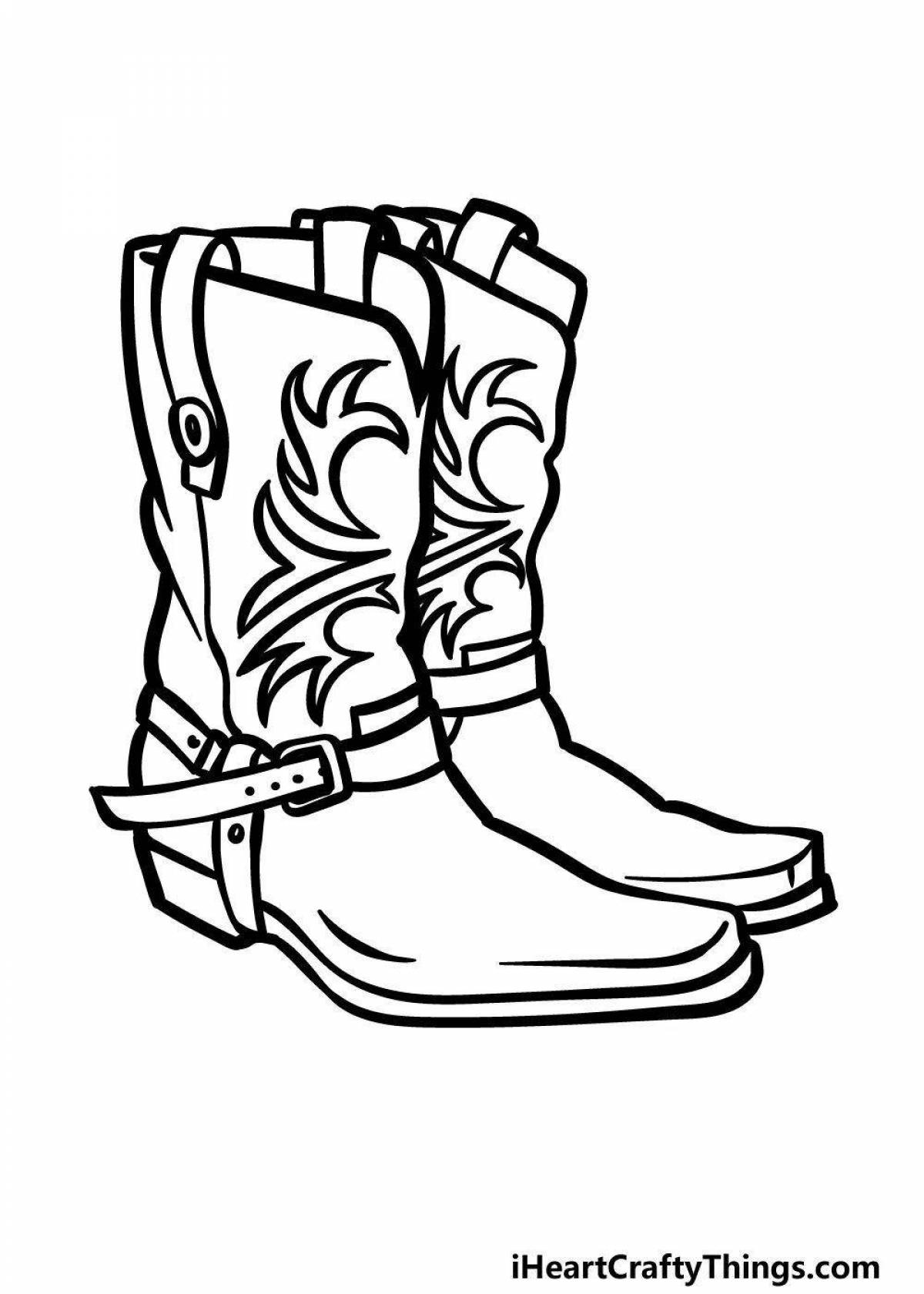 Coloring page chic walking boots