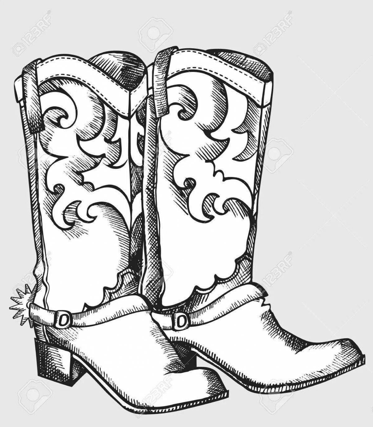 Fabulous walking boots coloring page