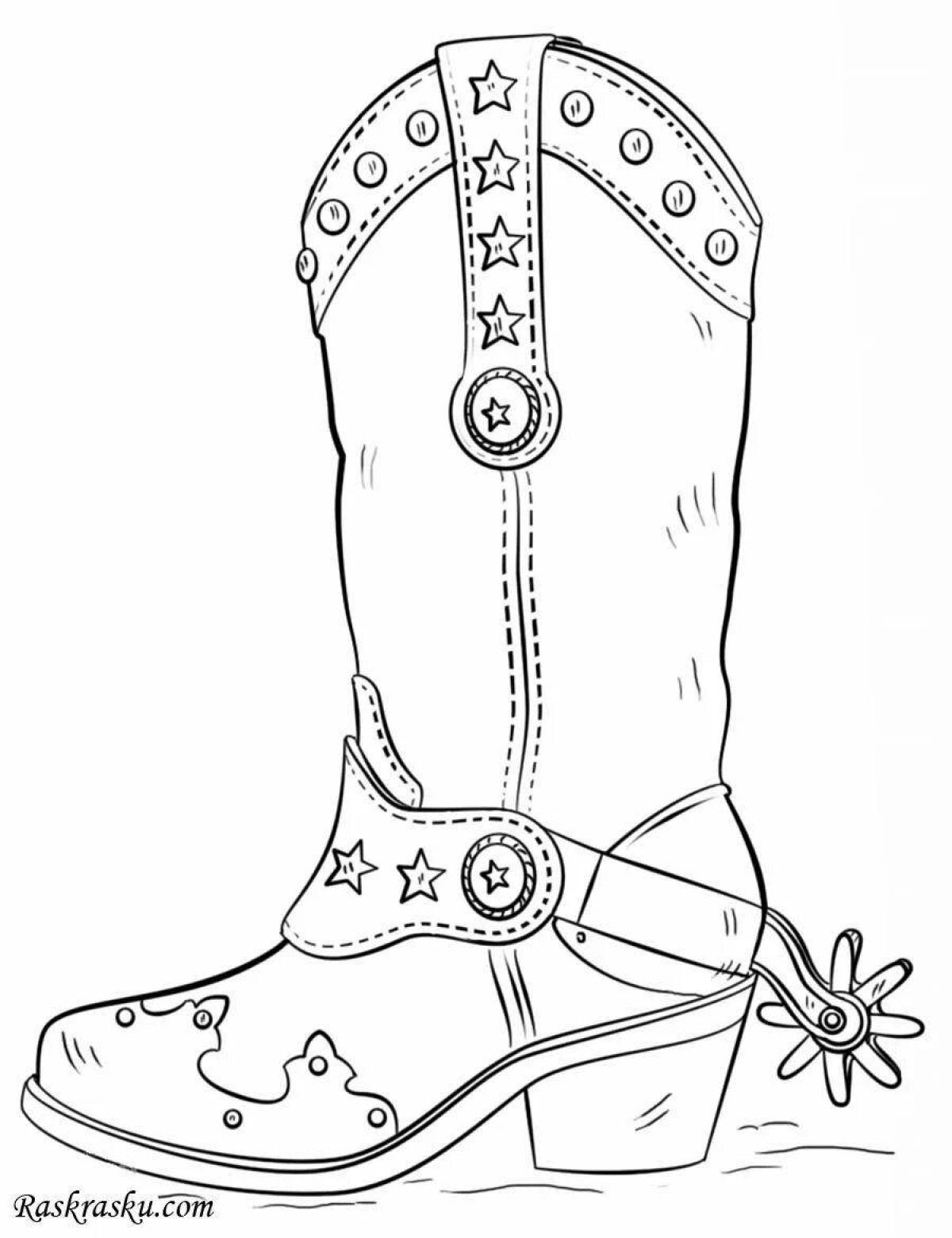 Gorgeous walking boots coloring page