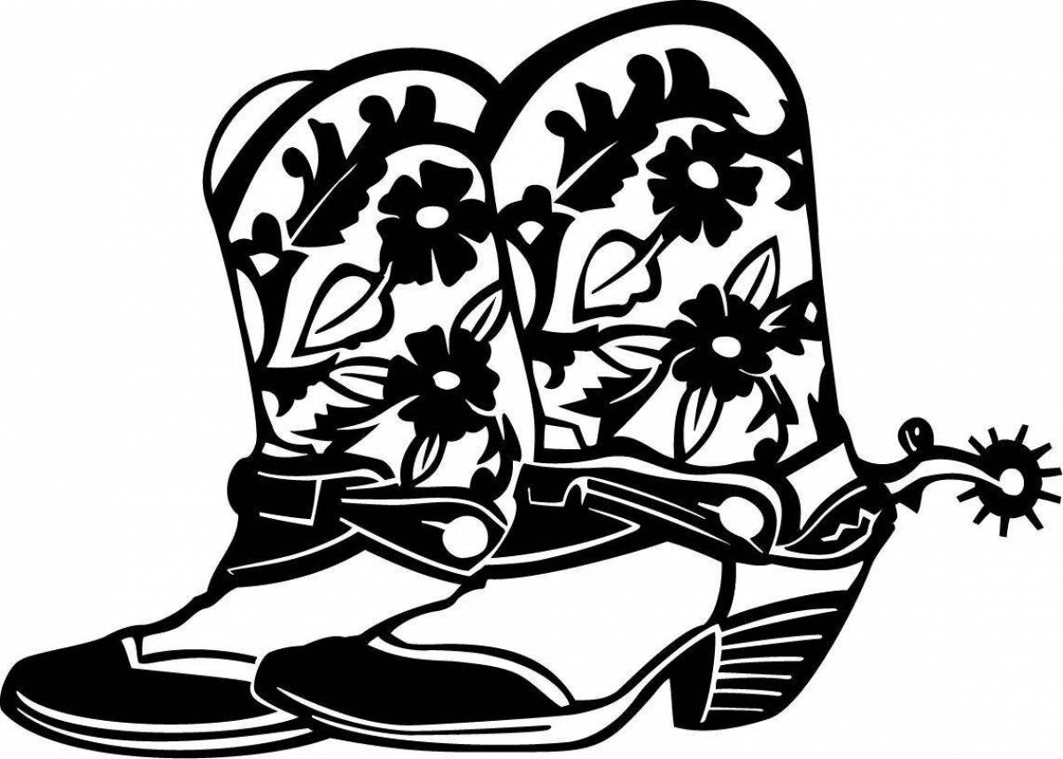 Impressive walking boots coloring page