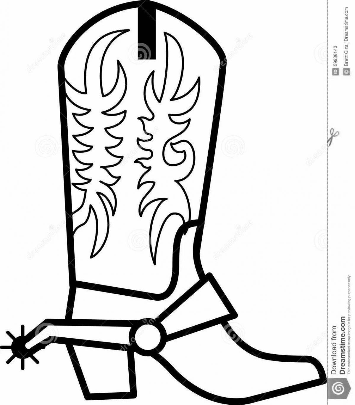 Amazing walking boots coloring page