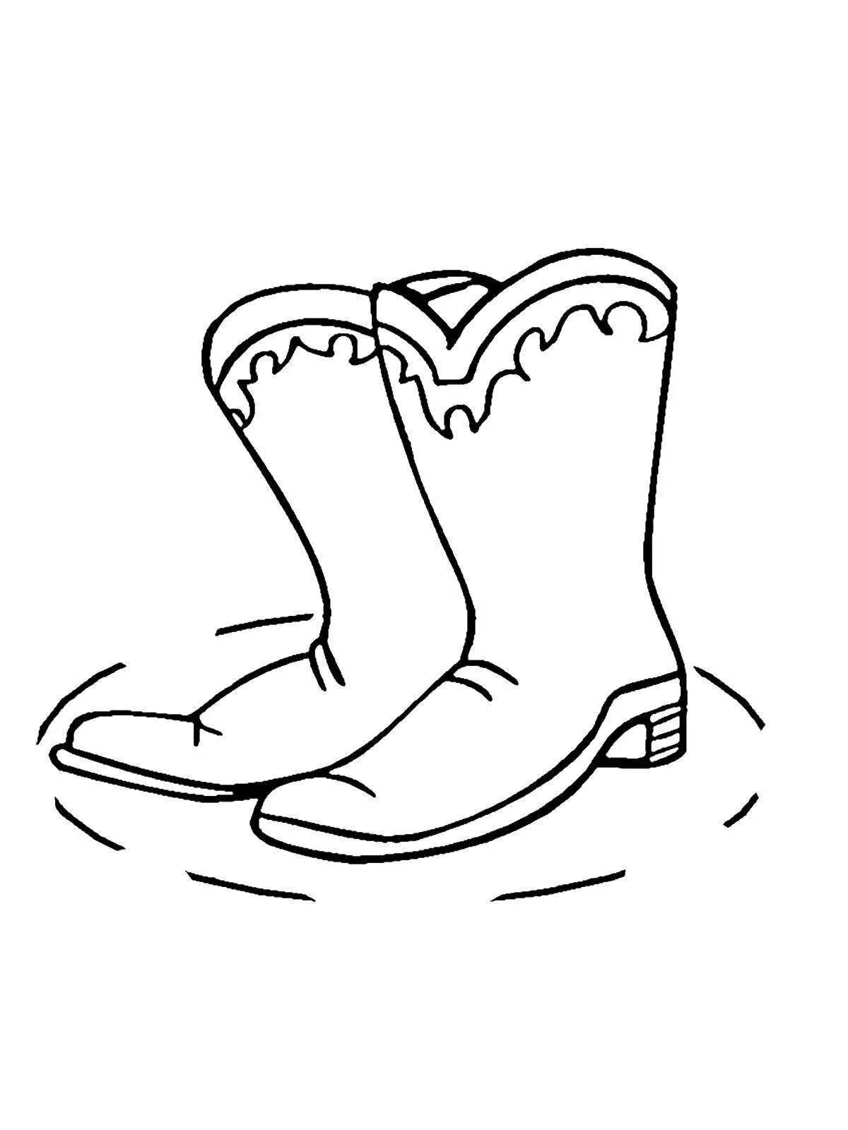 Incredible walking boots coloring page